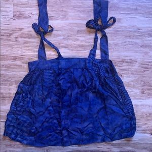 New silk polka dot boho crop top with tie straps